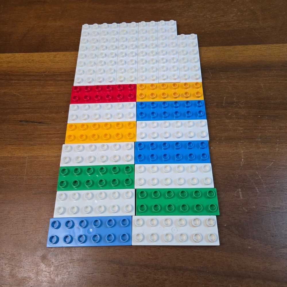 LEGO Plates Lot 20pc Mixed Sizes Colors White Blue Red
